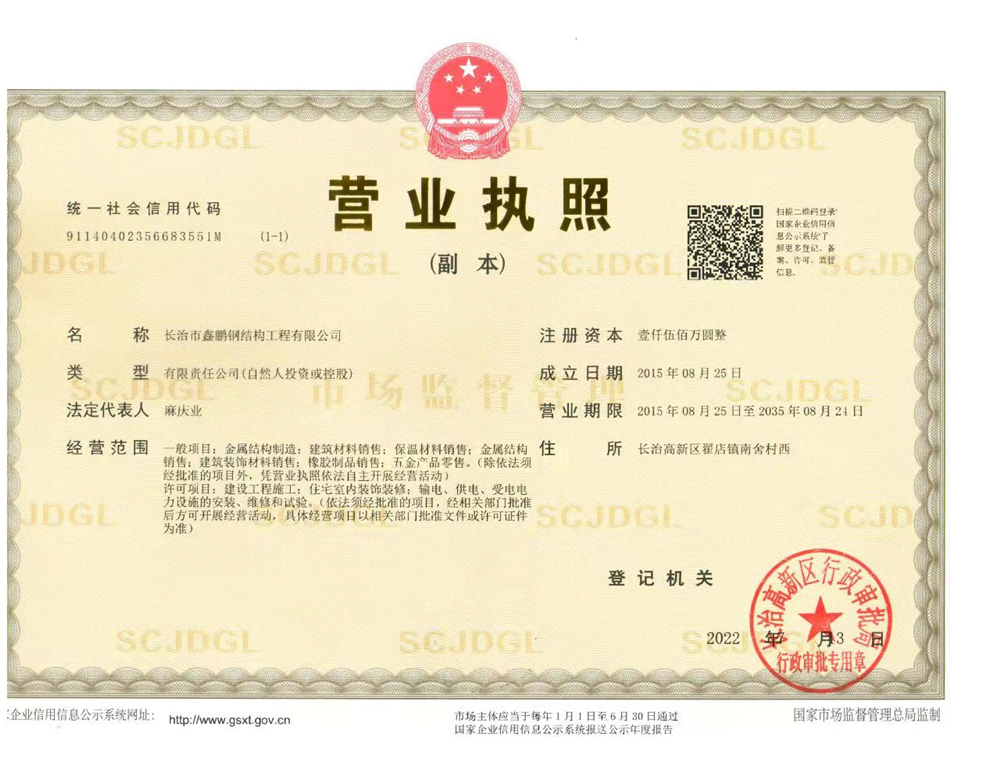 營業執照（副本）
